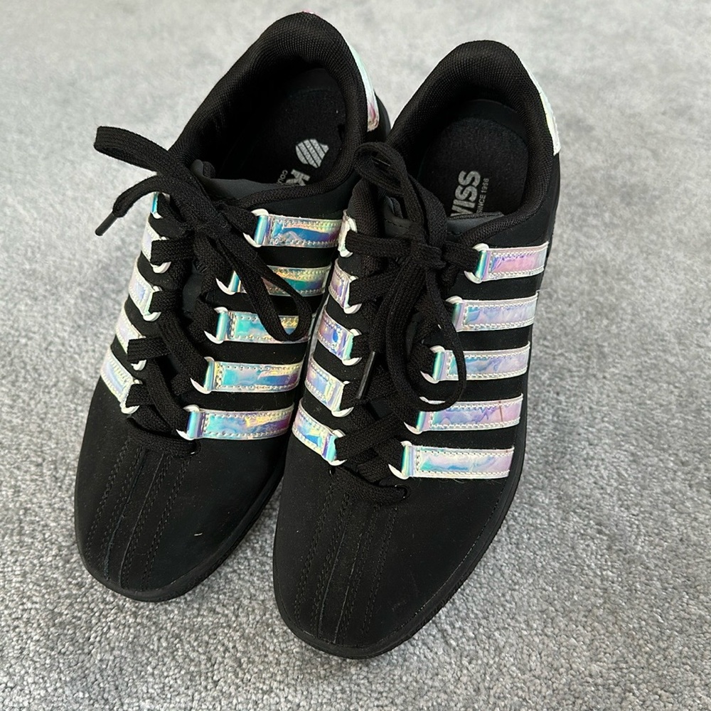 K•Swiss Black holographic sneaker 8 1/2